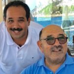 Nasser with his son Sabah, 34 years later, in 2018